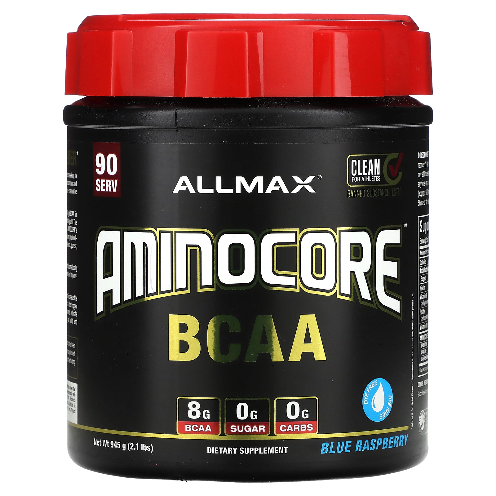 ALLMAX, AMINOCORE™ BCAA, Blue Raspberry, 2.1 lbs (945 g)