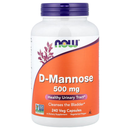 NOW Foods, D-Mannose, 500 mg, 240 Veg Capsules