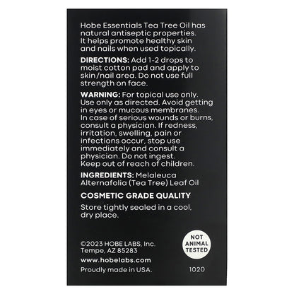 Hobe Labs, Essentials, Tea Tree Oil, 2 fl oz (59 ml)