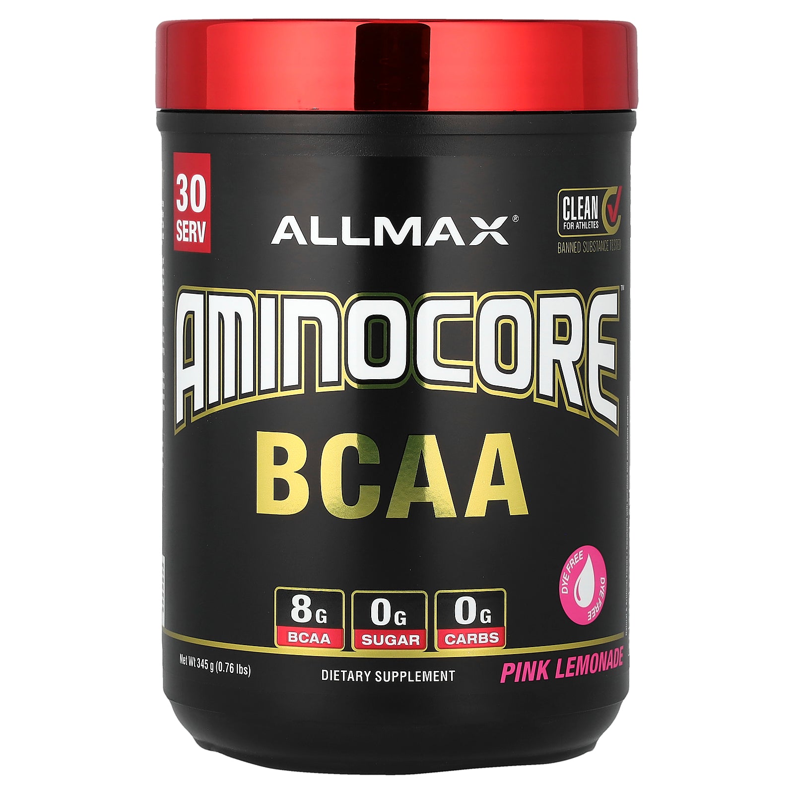 ALLMAX, AMINOCORE™ BCAA, Pink Lemonade, 0.76 lbs (345 g)