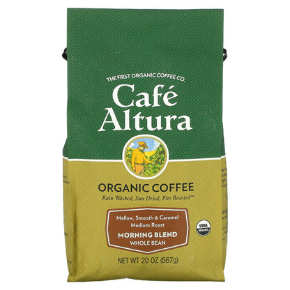 Cafe Altura, Organic Coffee, Morning Blend, Whole Bean, Medium Roast, 20 oz (567 g)