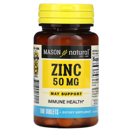 Mason Natural, Zinc, 50 mg, 100 Tablets