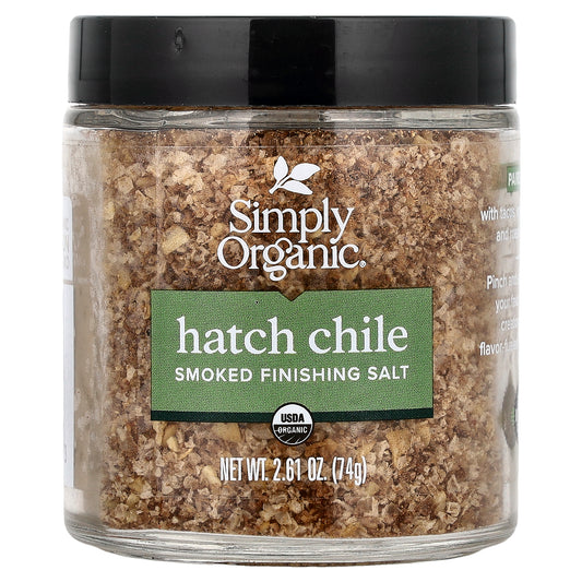 Simply Organic, Smoked Finishing Salt, Hatch Chile, 2.61 oz (74 g)