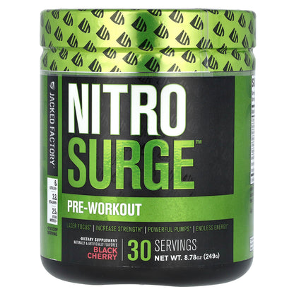 Jacked Factory, Nitro Surge, Pre-Workout, Black Cherry, 8.78 oz (249 g)