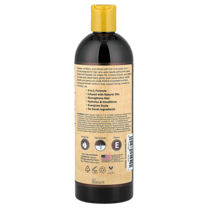 Okay Pure Naturals, For Men, Shampoo Conditioner & Scalp Care, 3-in-1 Hair & Beard, 16 oz (473 ml)