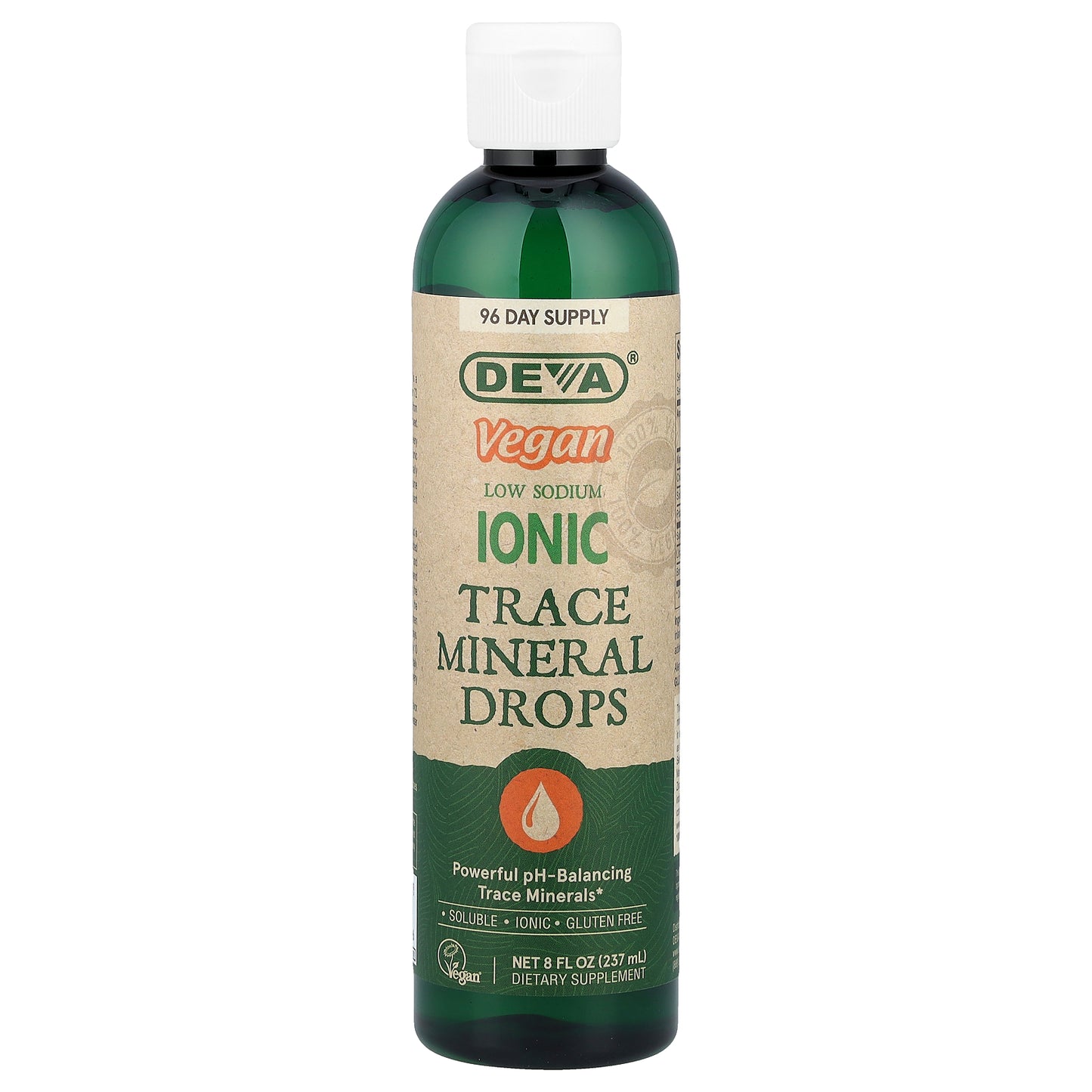 Deva, Vegan Low Sodium Ionic Trace Mineral Drops , 8 fl oz (237 ml)