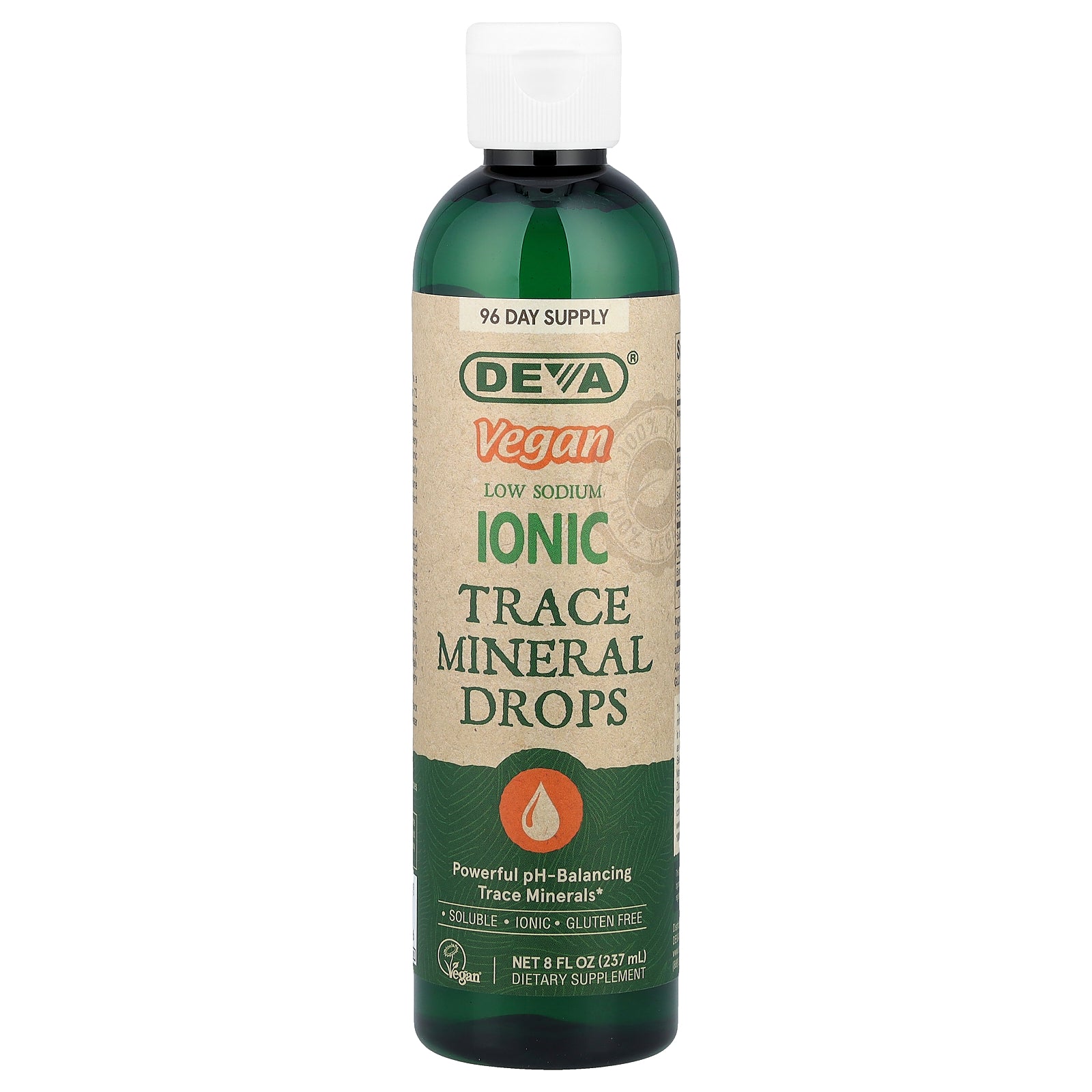 Deva, Vegan Low Sodium Ionic Trace Mineral Drops , 8 fl oz (237 ml)