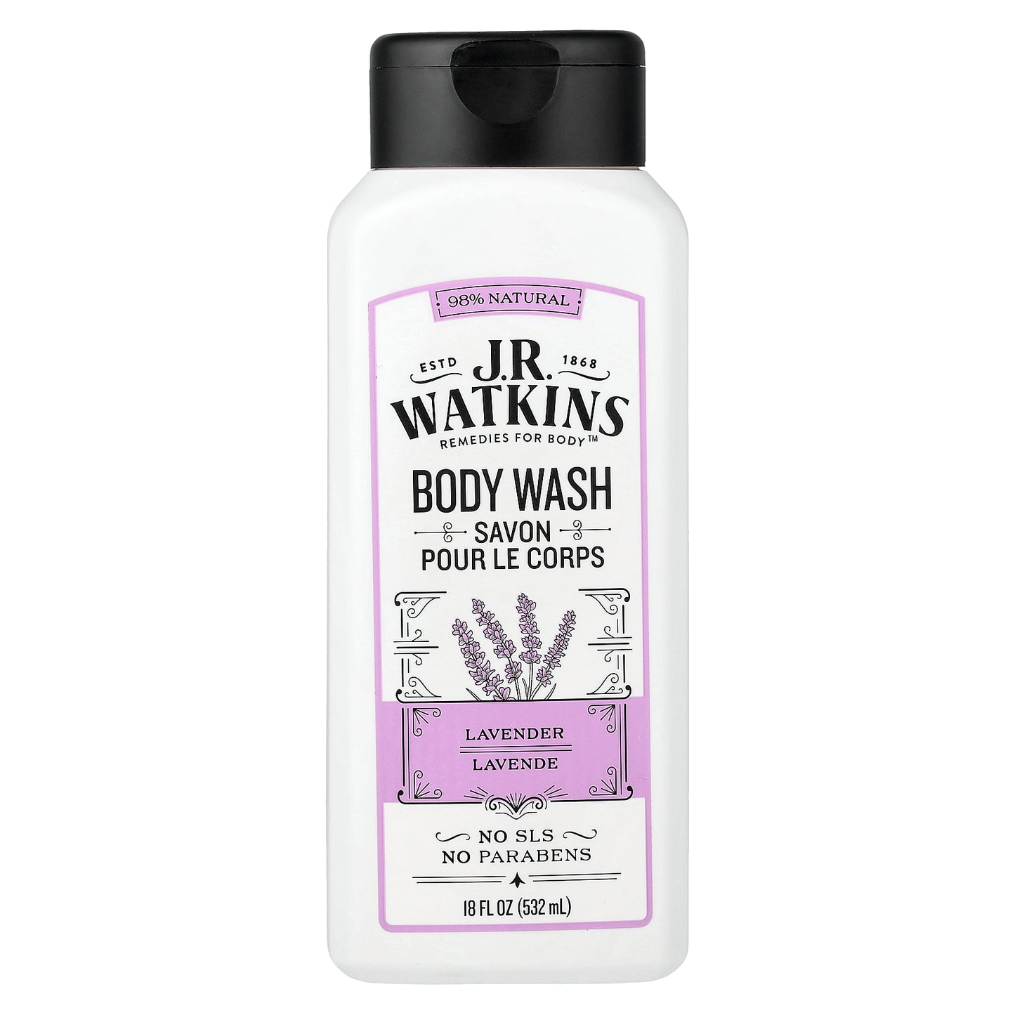 J R Watkins, Body Wash, Lavender, 18 fl oz (532 ml)