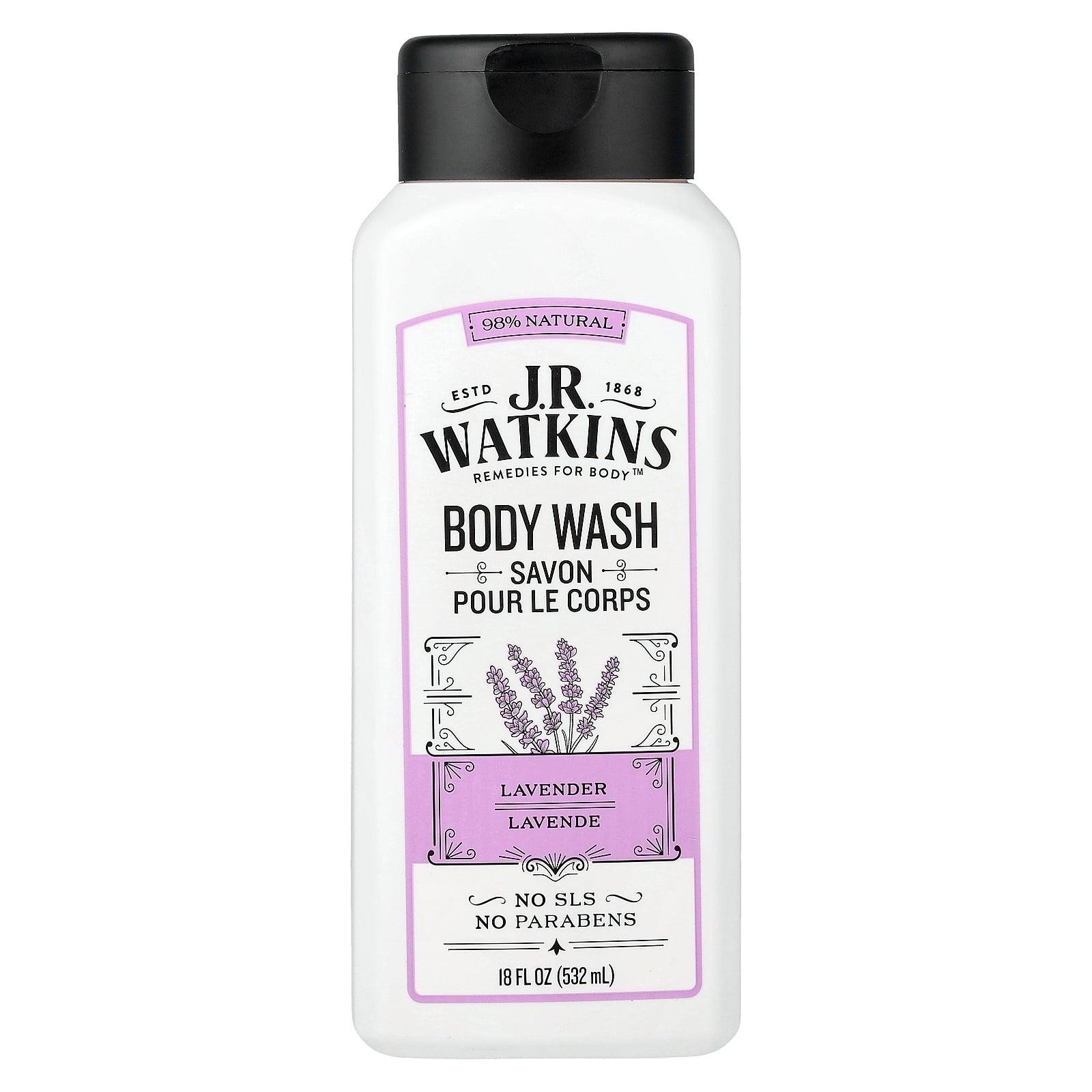 J R Watkins, Body Wash, Lavender, 18 fl oz (532 ml)