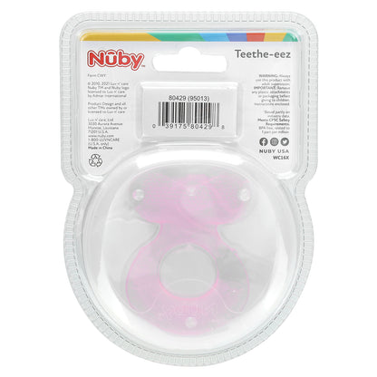 Nuby, Teethe-eez, Silicone Teether, 3+ Months, Pink, 2 Piece Set