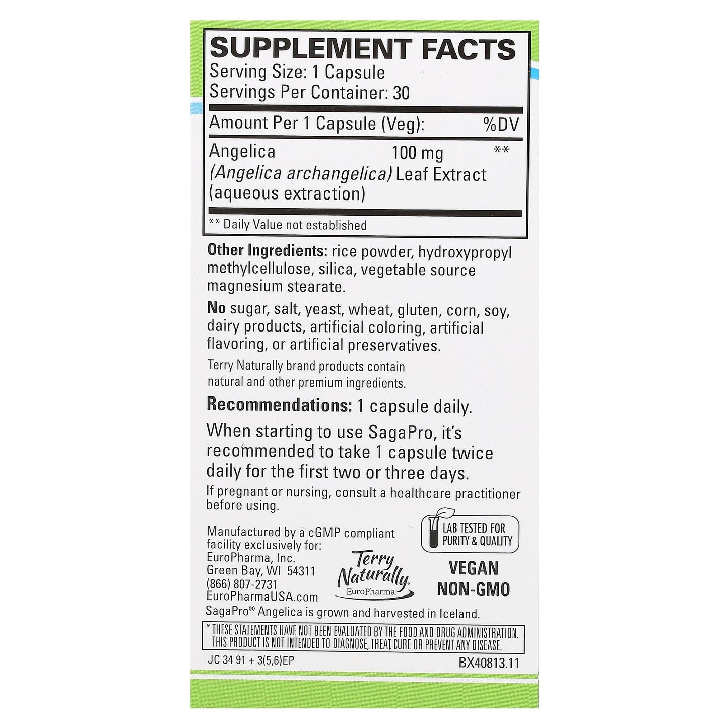 Terry Naturally, SagaPro, Bladder Health, For Men and Women, 30 Capsules (100 mg per Capsule)