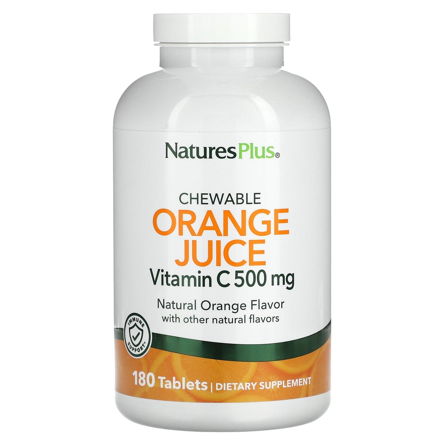 NaturesPlus, Vitamin C, Chewable Orange Juice, 500 mg, 180 Tablets