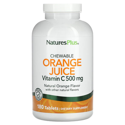 NaturesPlus, Vitamin C, Chewable Orange Juice, 500 mg, 180 Tablets