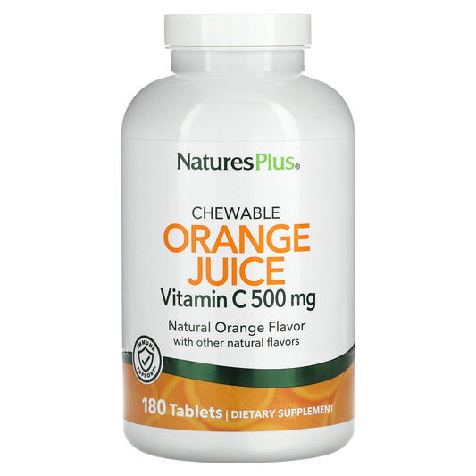 NaturesPlus, Vitamin C, Chewable Orange Juice, 500 mg, 180 Tablets