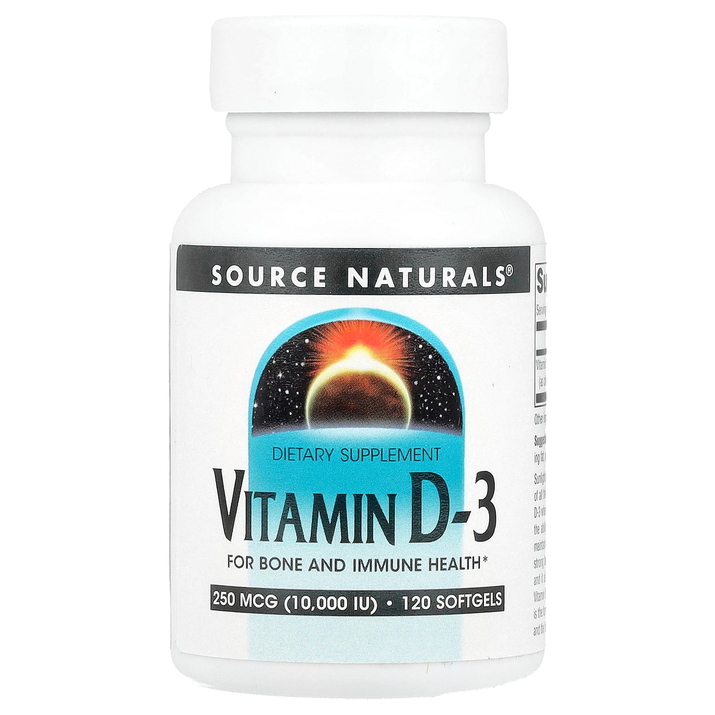 Source Naturals, Vitamin D-3, 250 mcg (10,000 IU), 120 Softgels