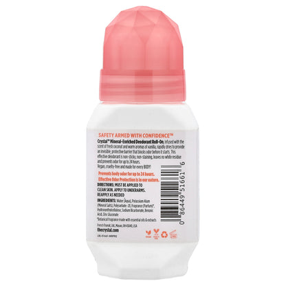 CRYSTAL, Mineral-Enriched Deodorant Roll-On, Coconut & Vanilla, 2.25 fl oz (66 ml)