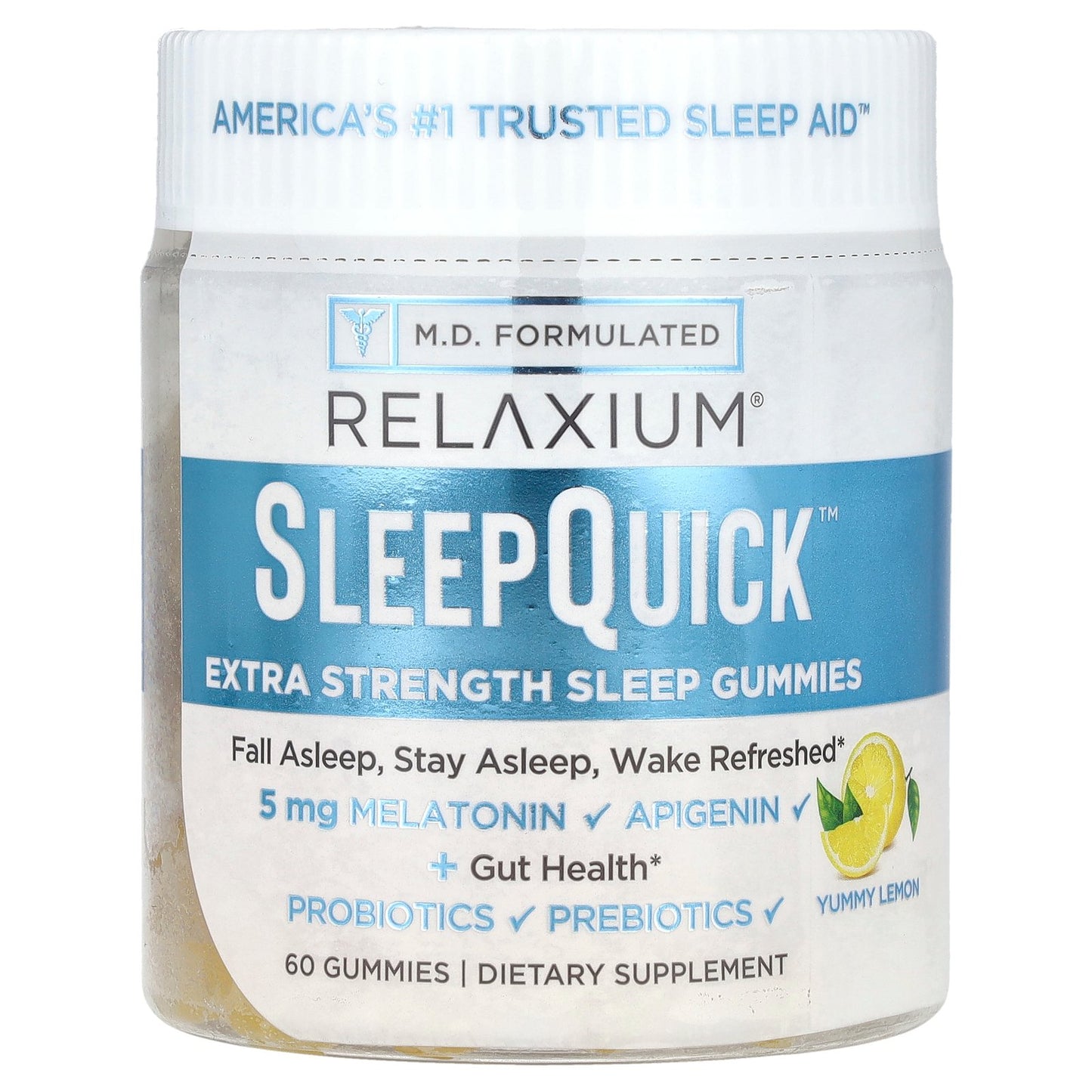 Relaxium, SleepQuick™ Gummies, Yummy Lemon, 60 Gummies