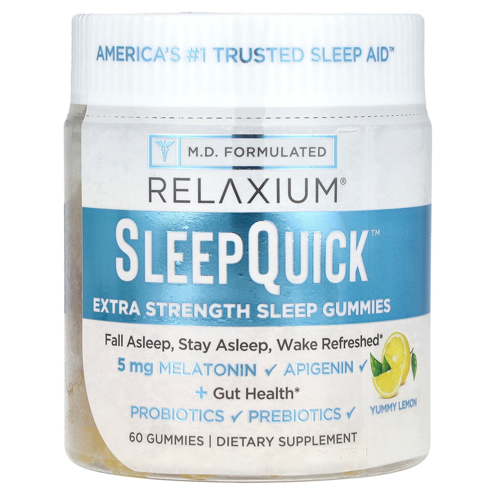Relaxium, SleepQuick™ Gummies, Yummy Lemon, 60 Gummies