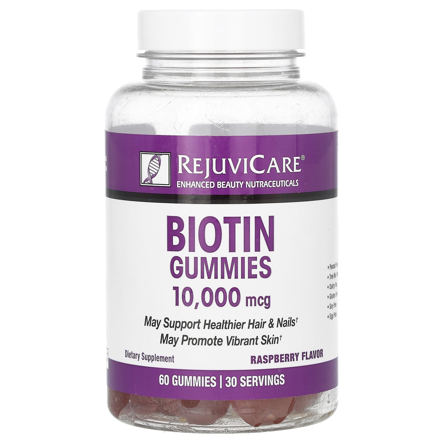 Rejuvicare, Biotin Gummies, Raspberry, 10,000 mcg, 60 Gummies (5,000 mcg per Gummy)