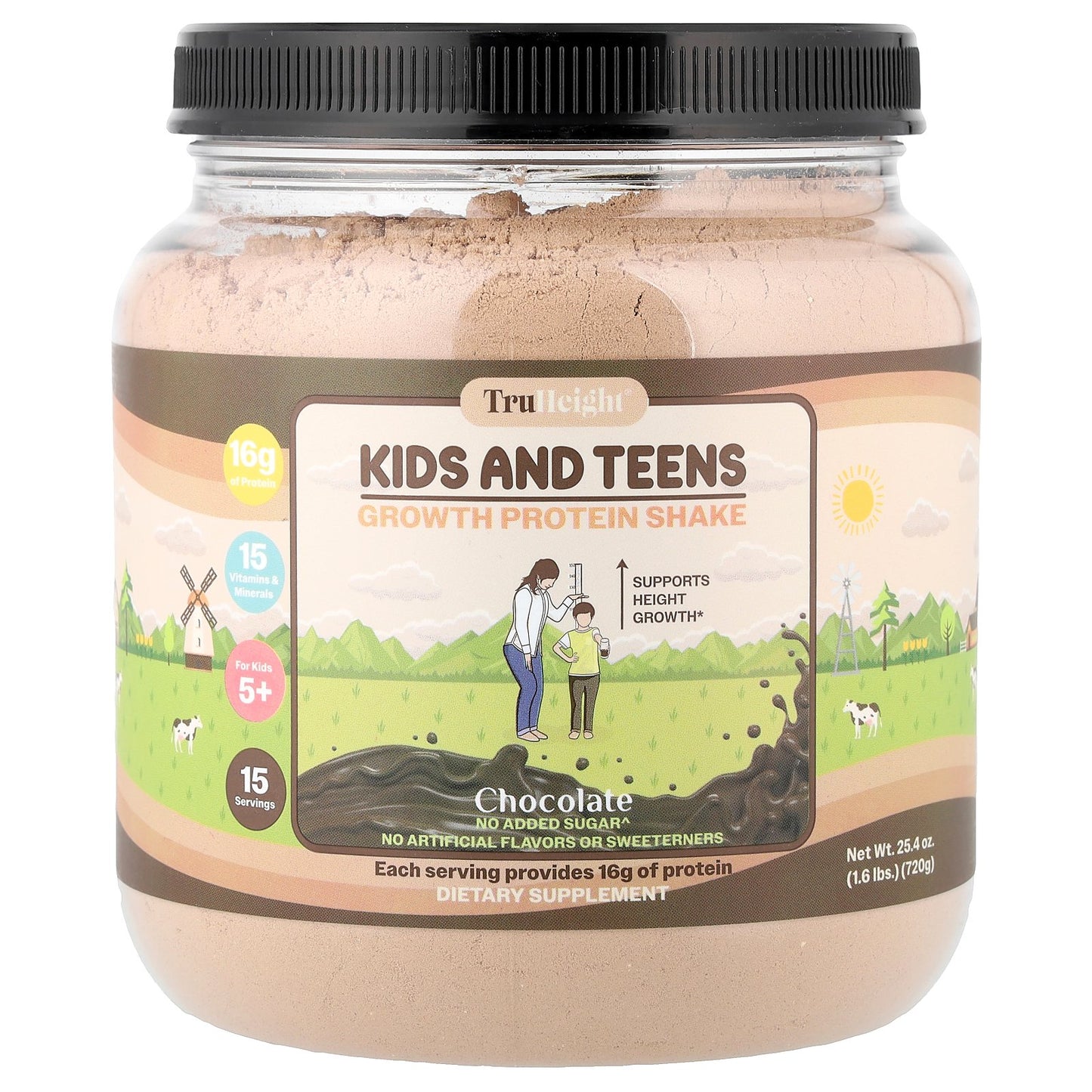 TruHeight, Growth Protein Shake, For Kids 5+, Chocolate, 25.4 oz (720 g)