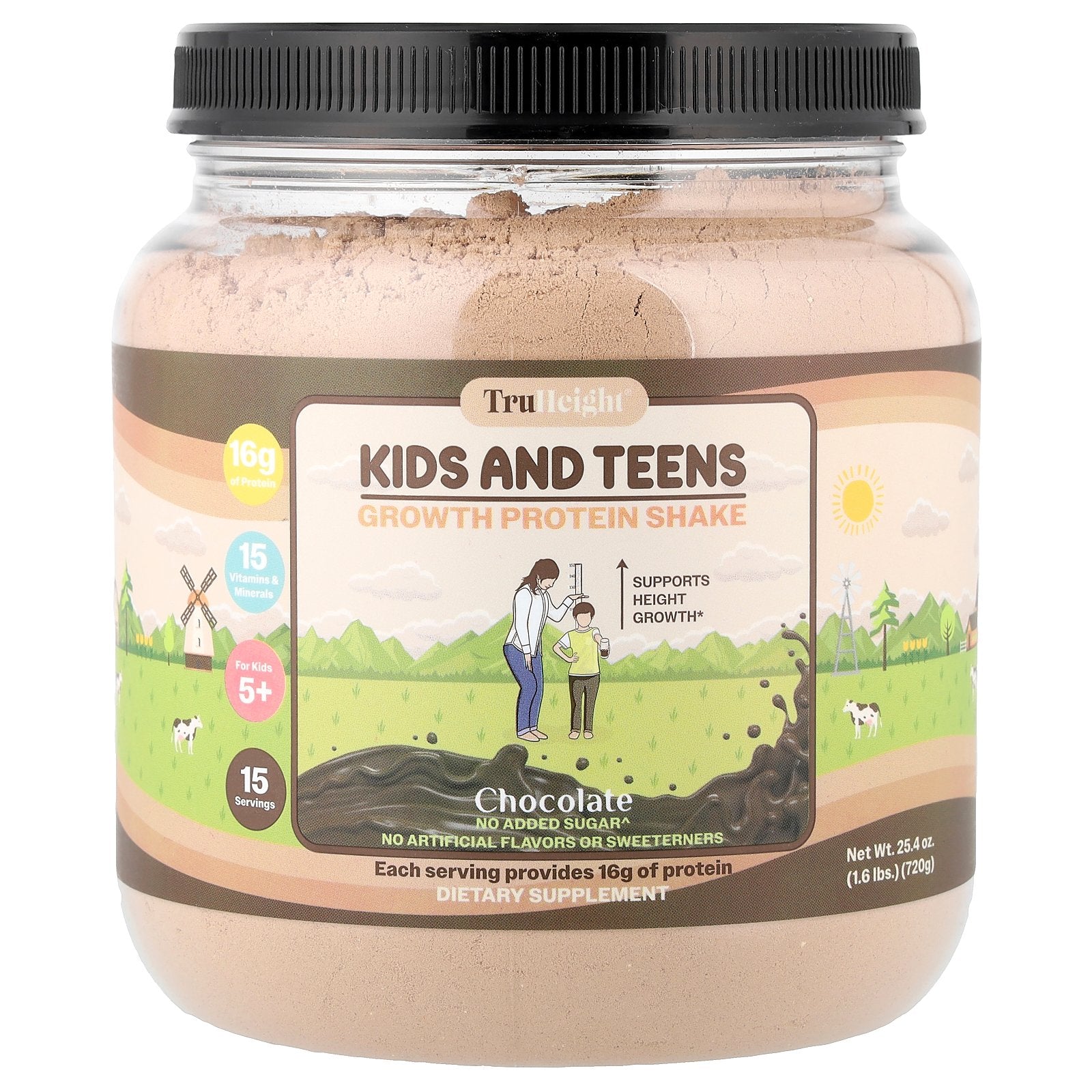 TruHeight, Growth Protein Shake, For Kids 5+, Chocolate, 25.4 oz (720 g)