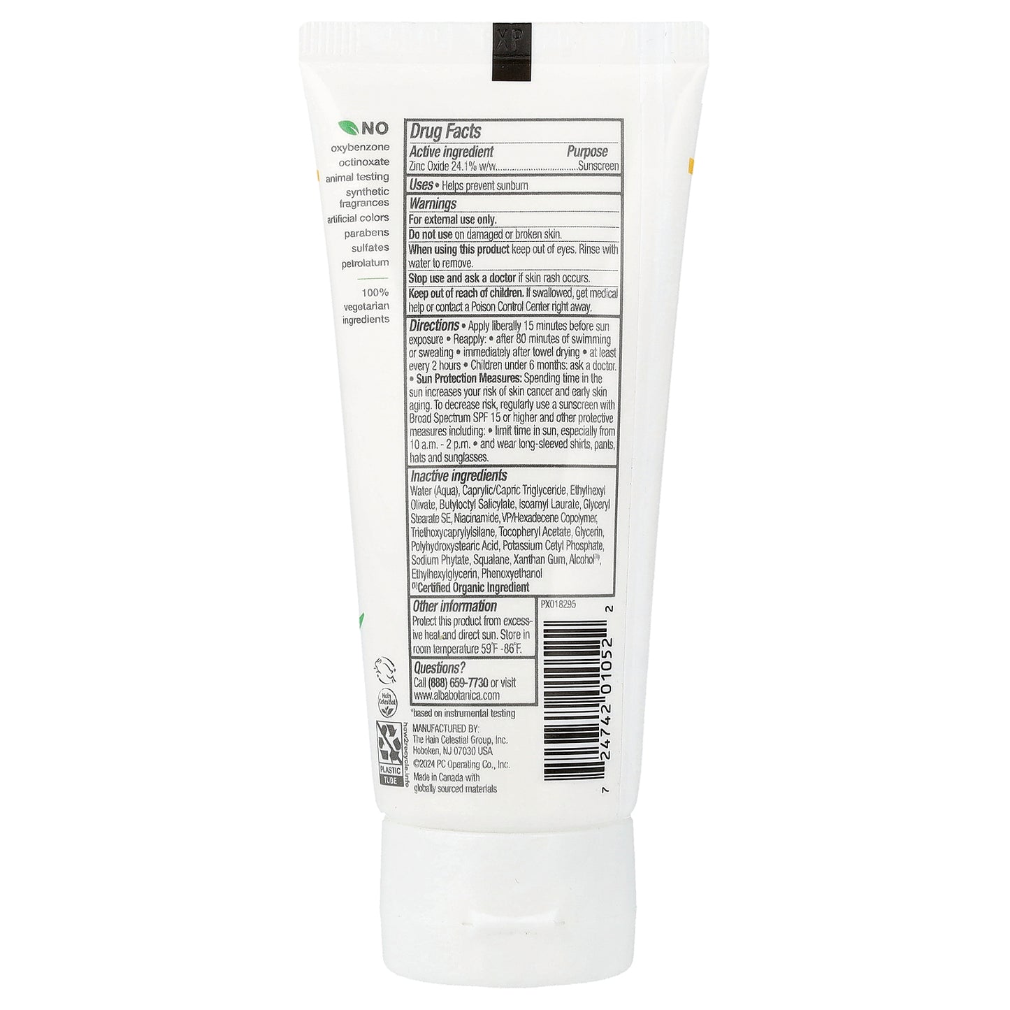 Alba Botanica, Sheer Mineral Face Sunscreen Lotion, SPF 50, Fragrance Free, 2 fl oz (59 ml)