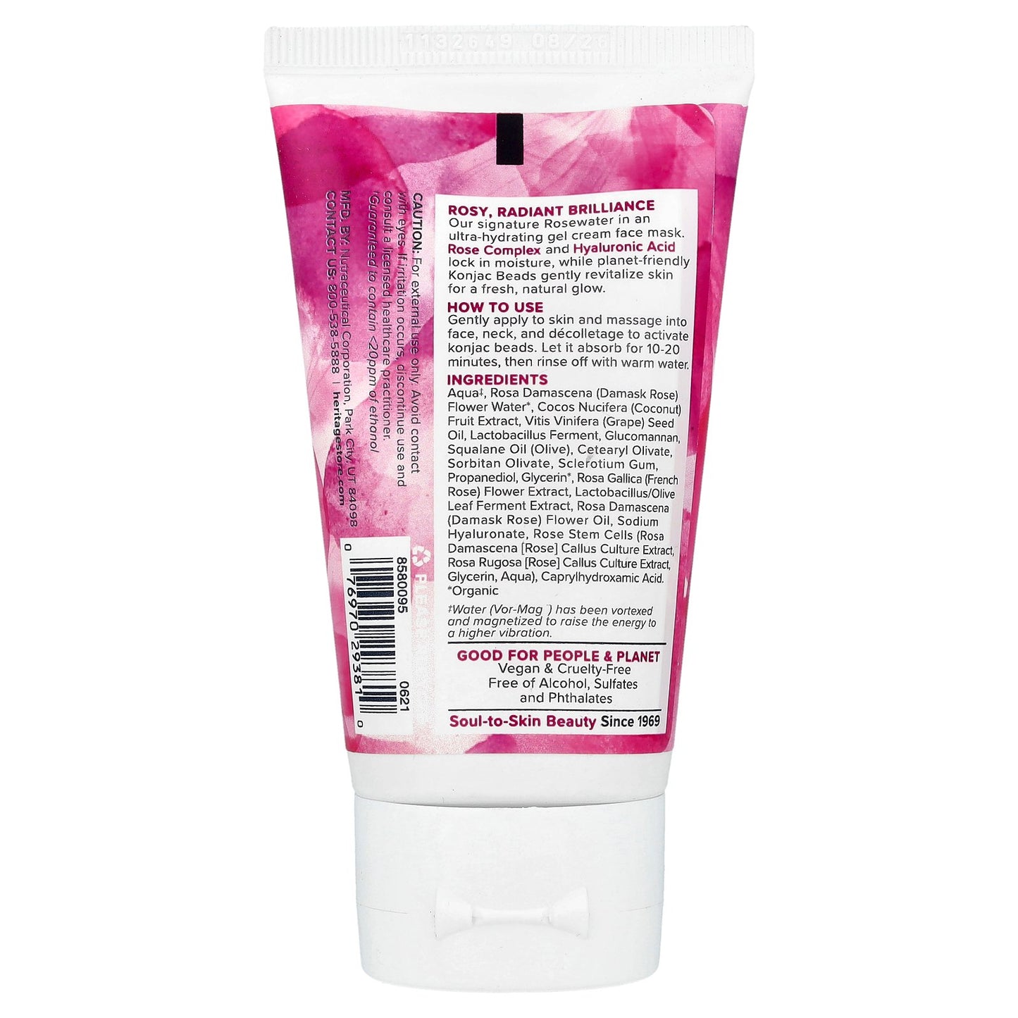 Heritage Store, Rosewater Jelly Mask, Dry to Combination Skin, 2 oz (60 g)
