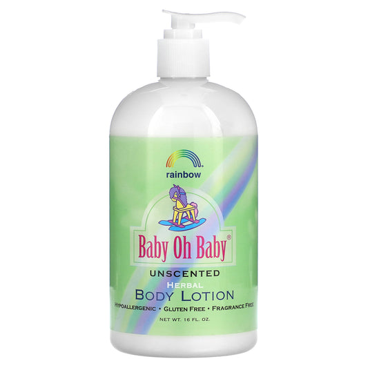 Rainbow Research, Baby Oh Baby, Herbal Body Lotion, Unscented, 16 fl oz