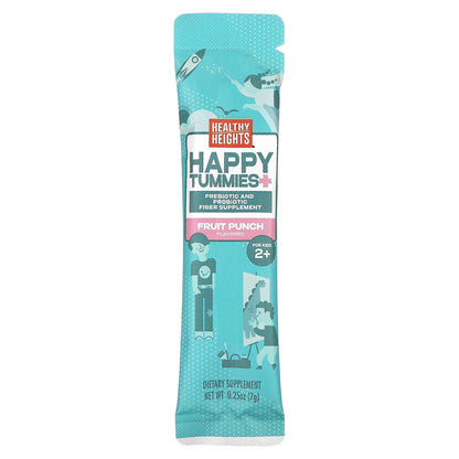 Healthy Heights, Happy Tummies+, For Kids 2+, Fruit Punch, 24 Stick Packs, 0.25 oz (7 g) Each