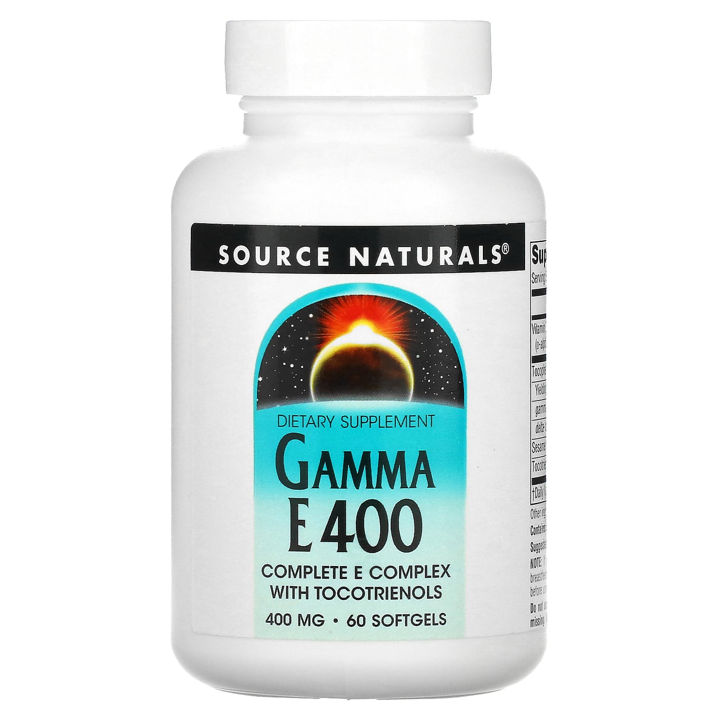 Source Naturals, Gamma E 400, Complete E Complex With Tocotrienols, 400 mg, 60 Softgels