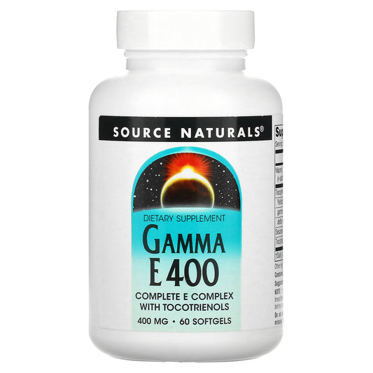 Source Naturals, Gamma E 400, Complete E Complex With Tocotrienols, 400 mg, 60 Softgels