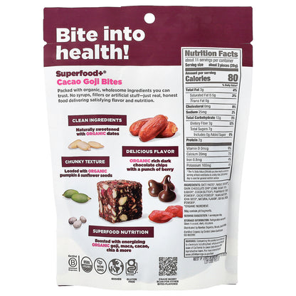 Navitas Organics, Superfood+®, Cacao Goji Bites, 8 oz (227 g)