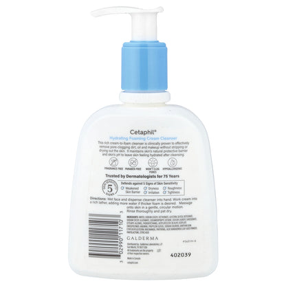 Cetaphil, Hydrating Foaming Cream Cleanser, Normal to Dry Skin, 8 fl oz (237 ml)