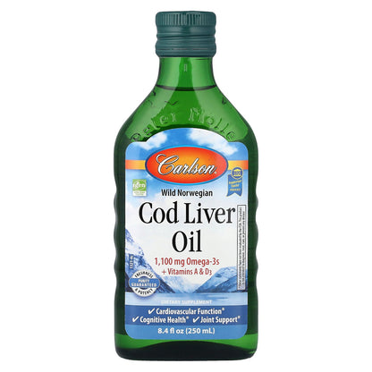 Carlson, Wild Norwegian Cod Liver Oil, 8.4 fl oz (250 ml)