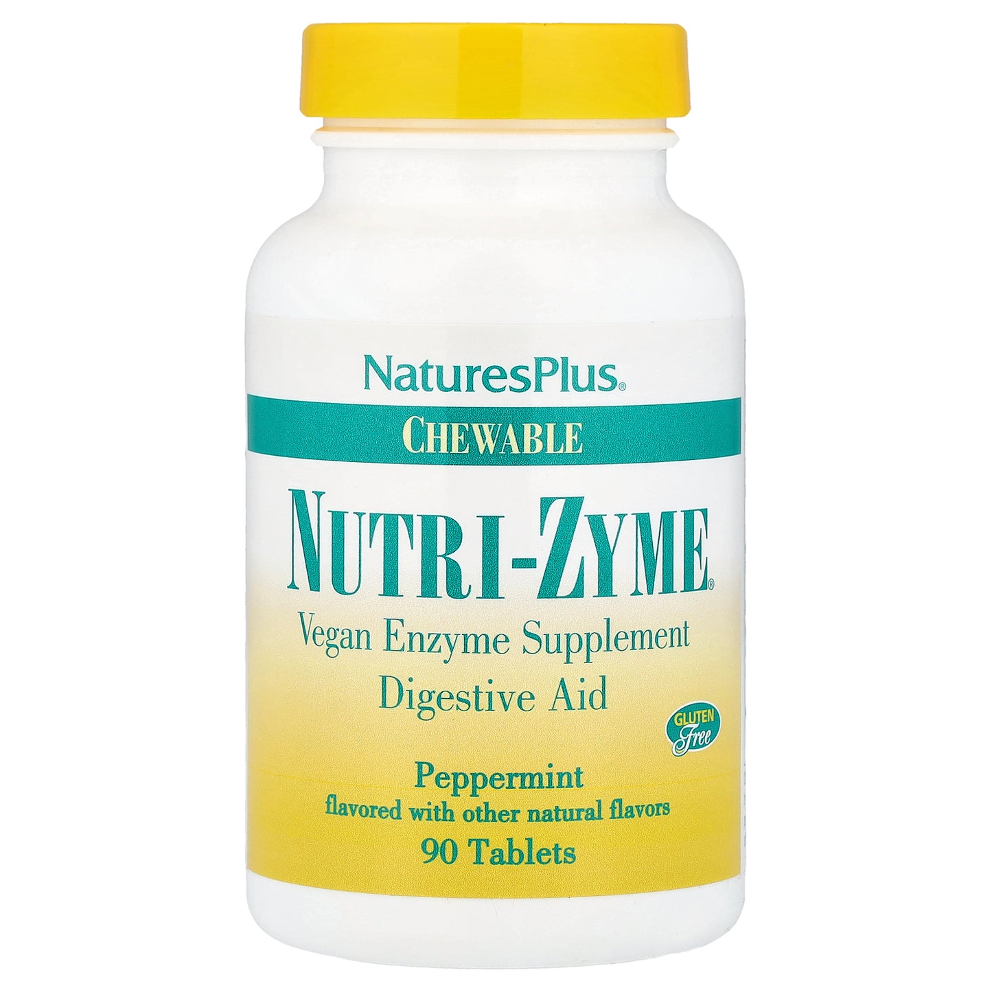 NaturesPlus, Nutri-Zyme® Chewable, Peppermint, 90 Tablets