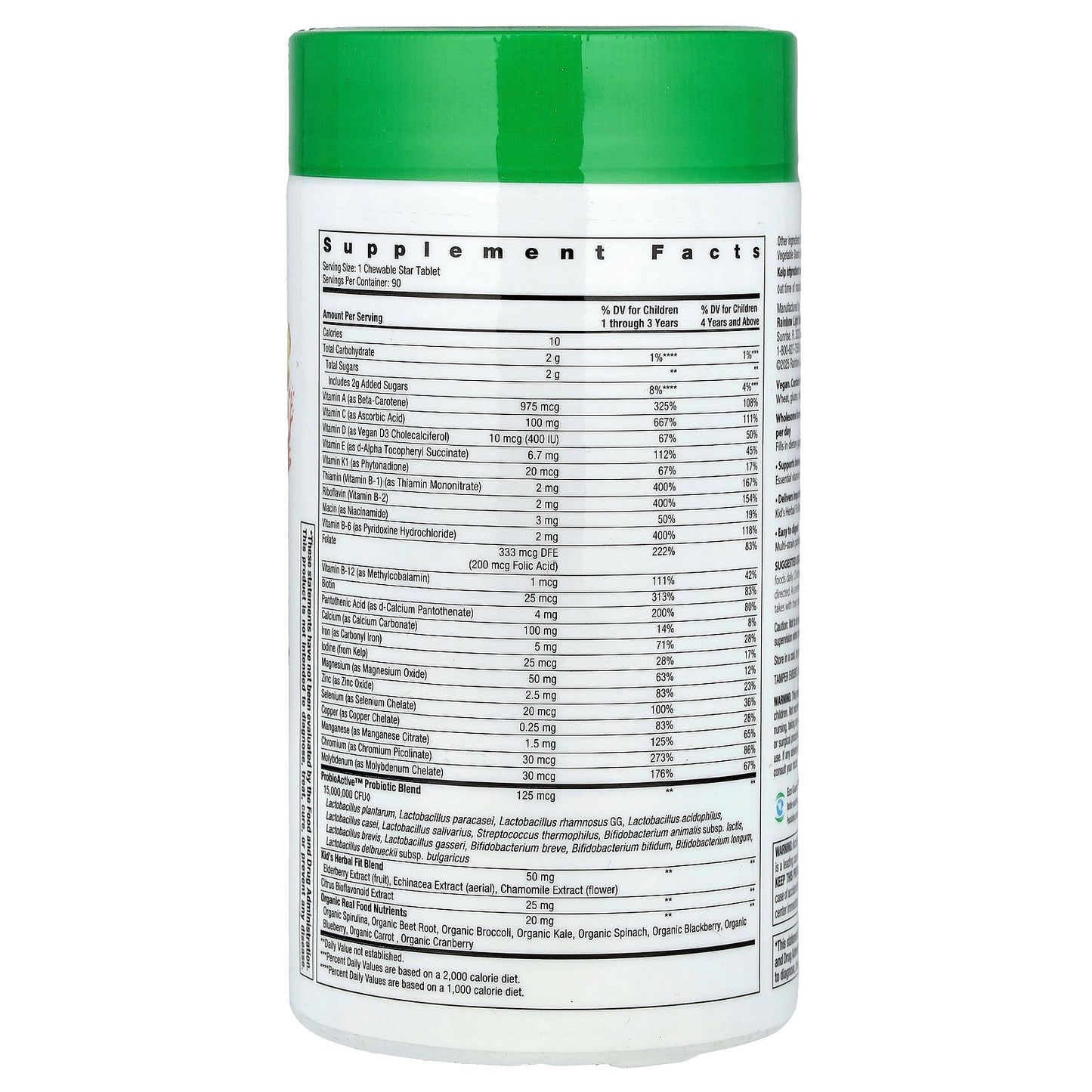 Rainbow Light, Kid's One®+, For Ages 1 & Above, Fruit Punch, 90 Tablets