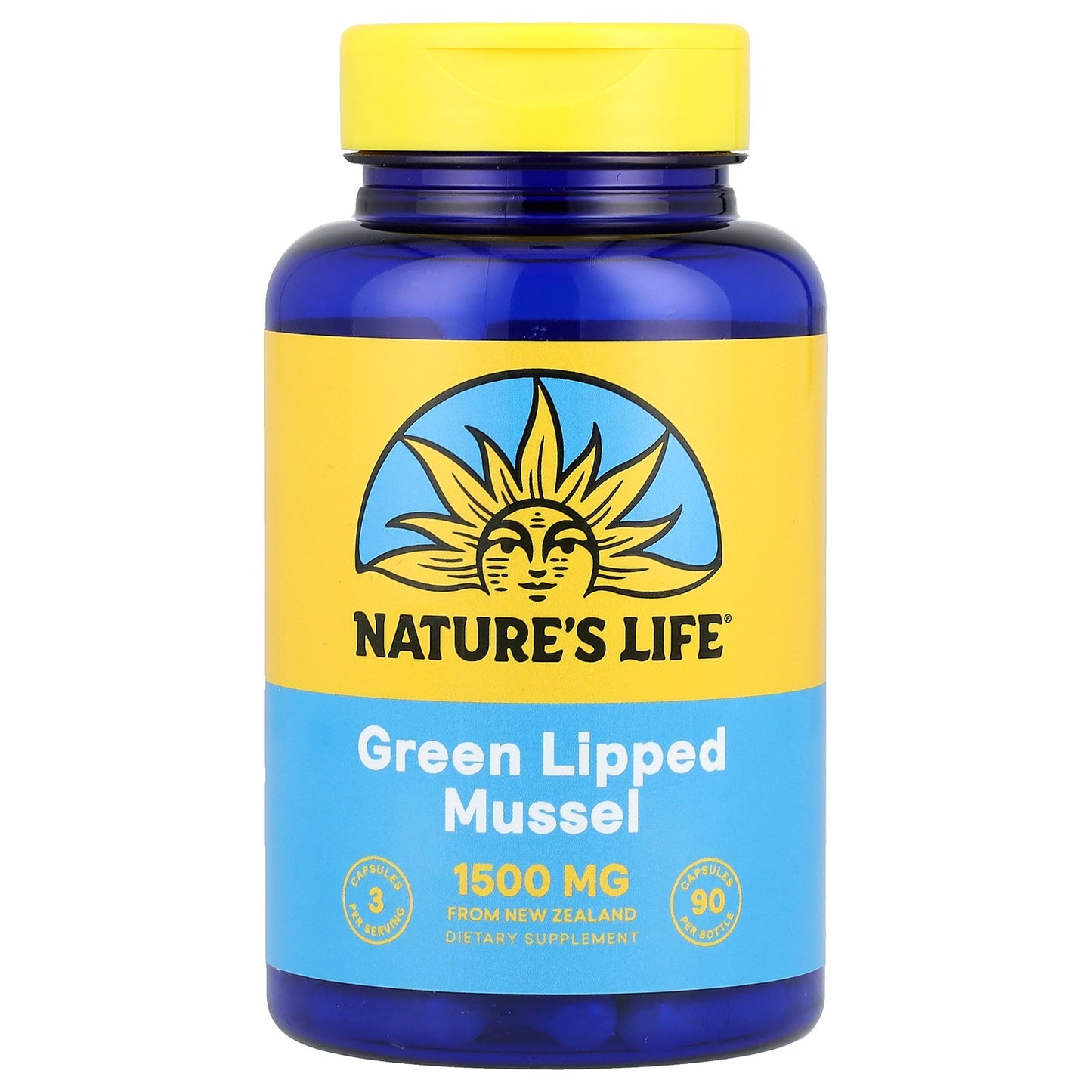 Nature's Life, Green Lipped Mussel, 1,500 mg, 90 Capsules (500 mg per Capsule)