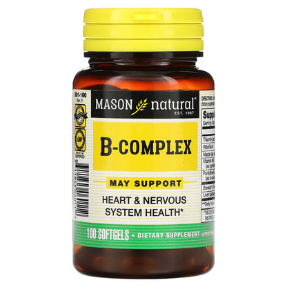 Mason Natural, B Complex, 100 Softgels