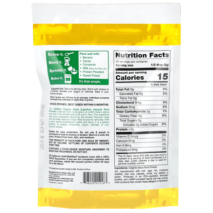 California Gold Nutrition, Superfoods, Certified Organic Peruvian Maca Root Powder, 8.5 oz (240 g)