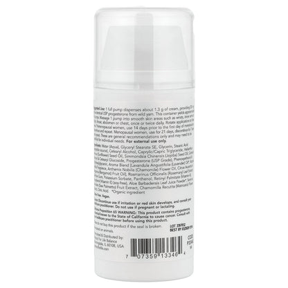 Protocol for Life Balance, Progesterone From Wild Yam, Balancing Skin Cream, Natural Lavender, 3 oz (85 g)