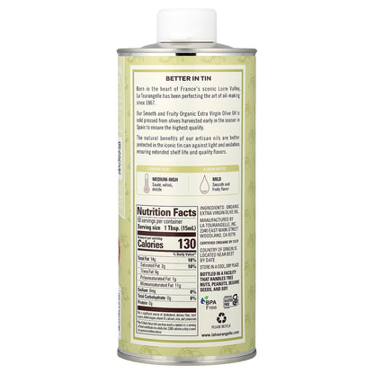 La Tourangelle, Organic Extra Virgin Olive Oil, Smooth & Fruity, 25.4 fl oz (750 ml)