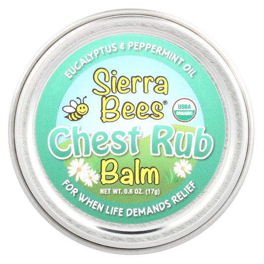 Sierra Bees, Chest Rub Balm, Eucalyptus & Peppermint, 0.6 oz (17 g)