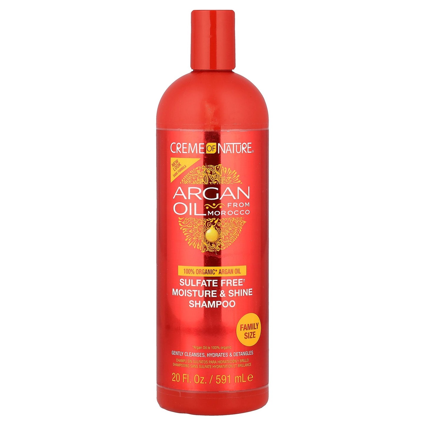 Creme Of Nature, Argan Oil From Morocco, Sulfate Free Moisture & Shine Shampoo, 20 fl oz (591 ml)