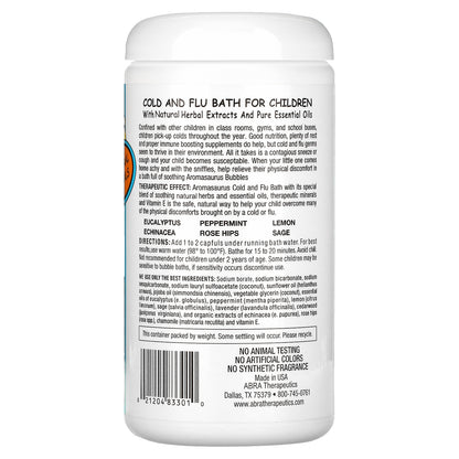 Abra Therapeutics, Aromasaurus Cold & Flu, Aroma Therapy Bubble Bath For Children, 16 oz (453 g)