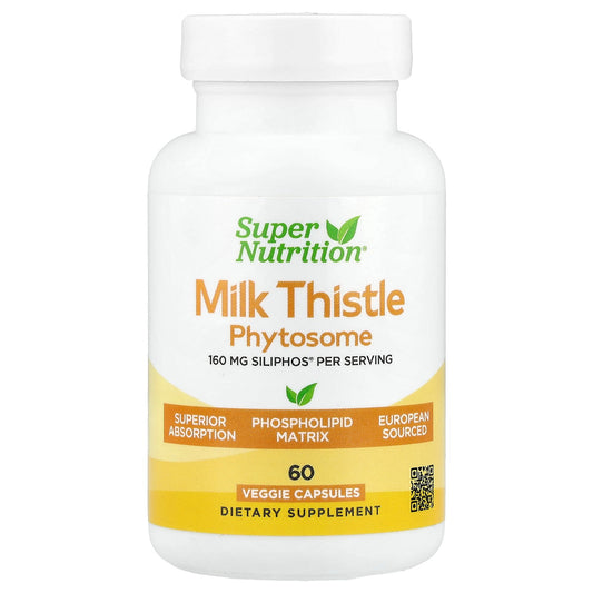 Super Nutrition, Milk Thistle Phytosome, 160 mg, 60 Veggie Capsules