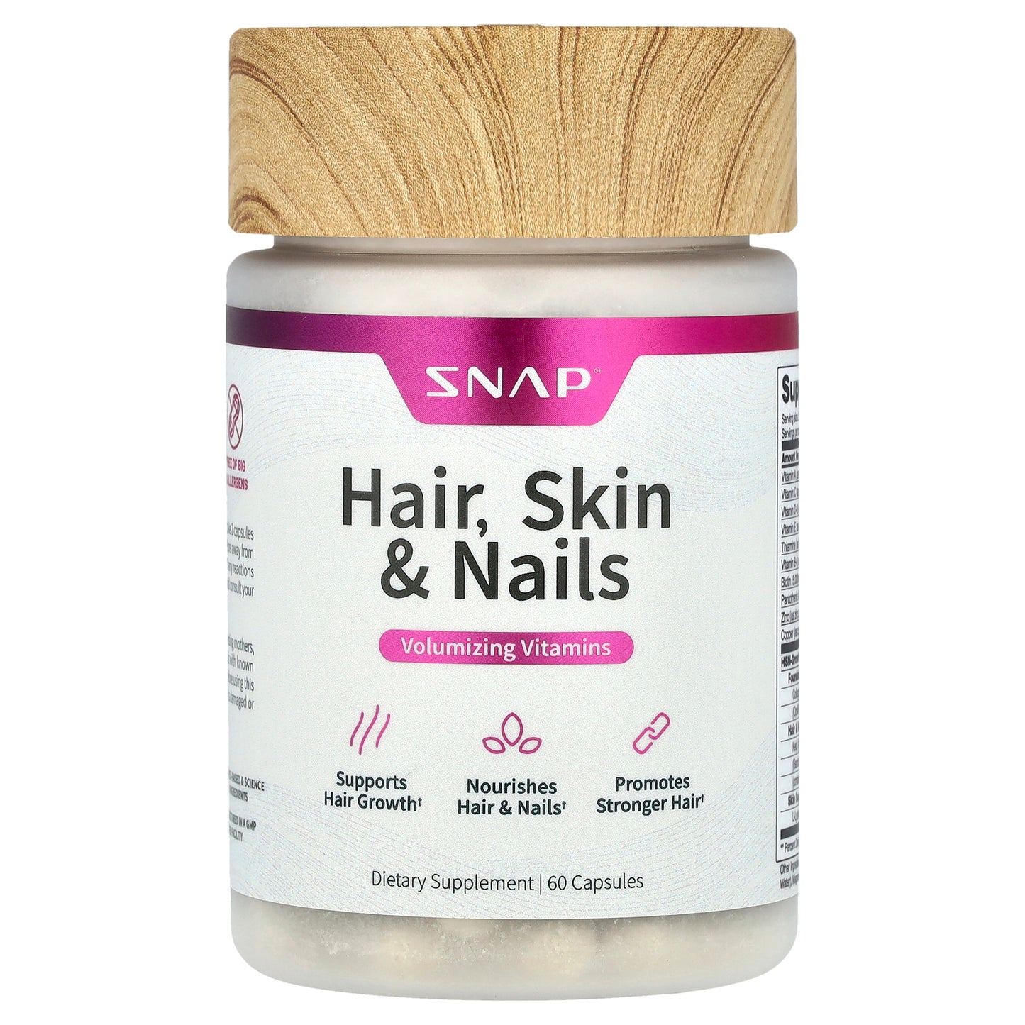 Snap Supplements, Hair, Skin & Nails , 60 Capsules