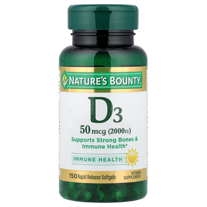 Nature's Bounty, D3 , 50 mcg (2,000 IU), 150 Rapid Release Softgels