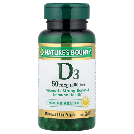 Nature's Bounty, D3 , 50 mcg (2,000 IU), 150 Rapid Release Softgels