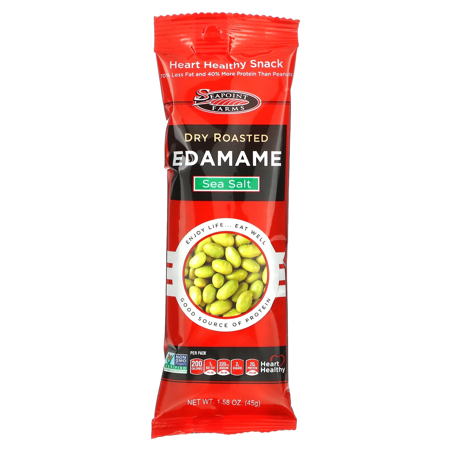 Seapoint Farms, Dry Roasted Edamame, Sea Salt, 12 Packs, 1.58 oz (45 g) Each