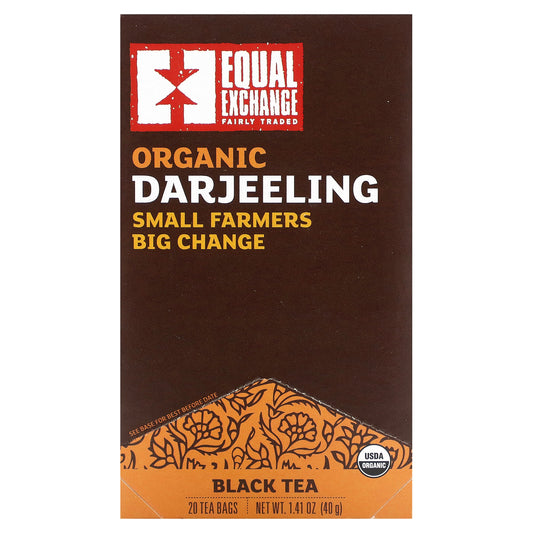 Equal Exchange, Organic Darjeeling, Black Tea, 20 Tea Bags, 1.41 oz (40 g)